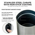 thumbnail image 3 of Ovente Electric Double Wall Insulated Non Stick Milk Frother and Steamer Hot & Cold 5 Ounce 10 Ounce Heated Capacity Warmer Whisker for Latte Cappuccino Espresso Coffee Hot Chocolate Silver FR4810BR, 3 of 8