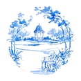 thumbnail image 2 of Unknown  20x20 Gold Ornate Wood Framed with Double Matting Museum Art Print Titled - Blue Garden Impressions III, 2 of 4
