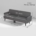 thumbnail image 3 of HOMCOM Modern Couch with Rubberwood Legs, 3 Seater Corduroy Sofa, Grey, 3 of 10