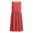 thumbnail image 5 of Fashion Beach Dresses for Womens Plus Size Summer Solid Color Casual Round-Neck Sleeveless Dress With Pocket, 5 of 9