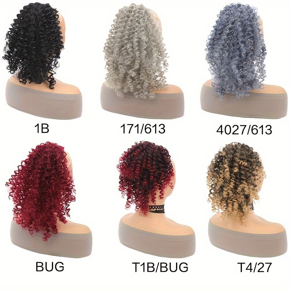 Afro Puff Drawstring Ponytail Clip In Hair Extensions 14 Inch Kinky Curly Synthetic Ponytail Hairpiece For Women