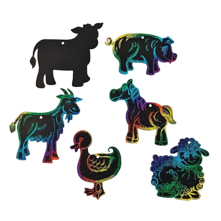 Farm Animal Magic Scratch - Craft Supplies - 24 Pieces
