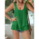 thumbnail image 5 of Camiseta de Tirantes Holgada con para Mujer, Cuello Redondo, Sin Mangas, Blusas Informales para Vacaciones, Verde, XXL, 5 of 9