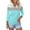 Blue, variant on Yigetop 3/4 Sleeve Tops for Women, Women's V Neck 3/4 Sleeve Tops Quarter Zip Collared Shirts Shirts Summer Tees Business Casual Tops for Women Blue L