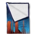 thumbnail image 2 of Southwestern Soft Flannel Fleece Blanket, Monument Alley with Early Daylight Tourist on a Hill Camping Traveling Cartoon, Cozy Plush for Indoor and Outdoor Use, 60" x 80", Multicolor, by Ambesonne, 2 of 5