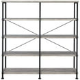 thumbnail image 3 of Bowery Hill Rustic Wooden 4 Shelf Country Bookcase in Gray Driftwood, 3 of 6