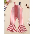 thumbnail image 4 of 4th of July Kids Toddller Baby Girl Bell Bottoms Outfits Sleeveless Jumpsuit Flare Pants Overalls Summer Clothes, 4 of 9