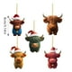 thumbnail image 4 of 5 adornos navideños de vaca con gorros rojos de Papá Noel para árbol de Navidad. Bonitas decoraciones colgantes de vaca de las Tierras Altas de acrílico. Adornos decorativos de vaca de dibujos, 4 of 7