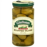 Giuliano Jalapeno Stuffed Olives, 7 oz (Pack of 6)