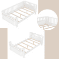 thumbnail image 2 of Bellemave Twin Size Bed Frame, Twin Montessori Bed with Safety Guardrails and Detachable Fence, Wood Twin Daybed Frame, Low Profile & Rounded Corners Design, White, 2 of 7