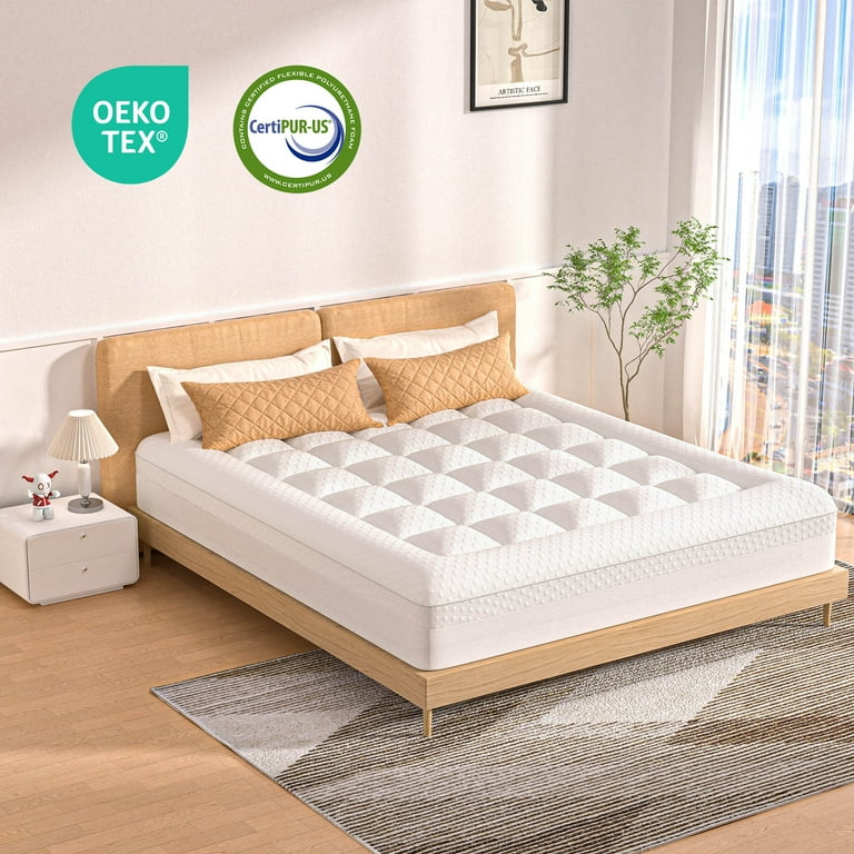 COOLHUT 4-Inch Dual Layer Gel Memory Foam Mattress Full Size, 2