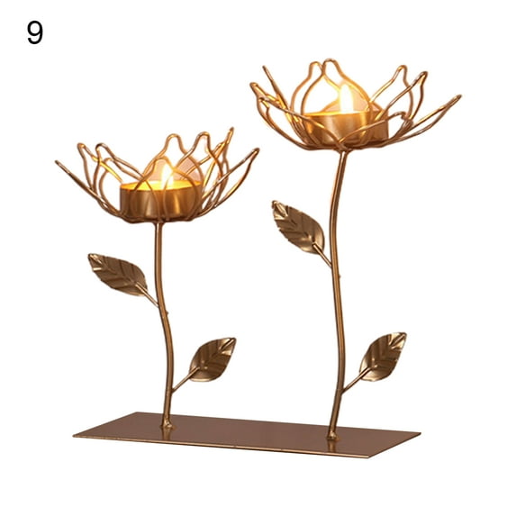 Yoone Candle Holder Creative Romantic Wrought Iron Nordic Style Simple Candlelight Stand for Dining Table