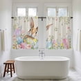 thumbnail image 4 of Easter Kitchen Curtain for Berdoom Living Room Cafe 45 Inch Length, Vintage Spring Bunny Eggs Farmhouse Floral Leaves Tiers Curtains Light Filtering Drapes Window Treatment 2 Panels 52"Wx45"L, 4 of 8