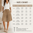 thumbnail image 3 of Women Elastic High Waist Lightweight Stretch Comfy Flowy Shorts Pleated Ruffle Fold Loose Boho Culotte Five Finger Short Pant Solid Color Casual Beach Vacation Fashion Bottom Clothing Khaki XL, 3 of 6