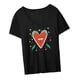 thumbnail image 5 of Camiseta de mujer con estampado gráfico, cuello redondo, elegante S, 5 of 9