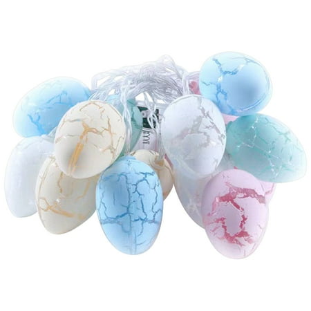 

Easter Cracked Eggs Small Yellow Chicken Rabbit Cracked Eggs Colorful Light Strings Holiday Theme Decoration