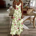 thumbnail image 3 of Dvprdro Womens Summer Boho Dress Fashion Floral Printed V Neck Spaghetti Strap Flowy Casual Loose Beach Sun Long Maxi Dress, 3 of 5