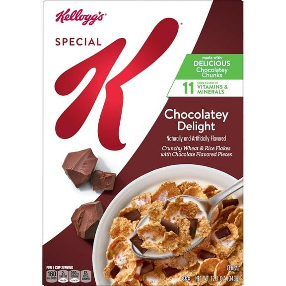 Kellogg's Special K Chocolatey Delight Cholesterol Free Breakfast Cereal, 12.1 oz Box
