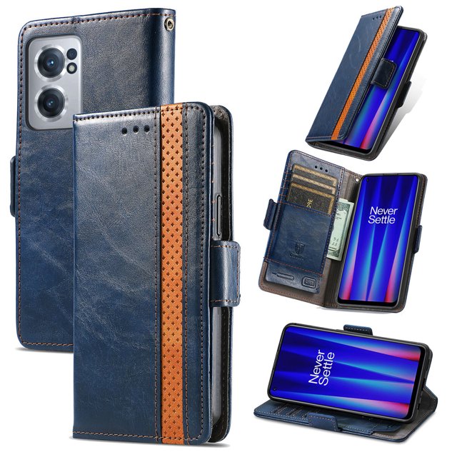 Case for OnePlus Nord CE 2 5G Cover Leather Wallet Folio Case Book Design Flip Magnetic Closure - Blue