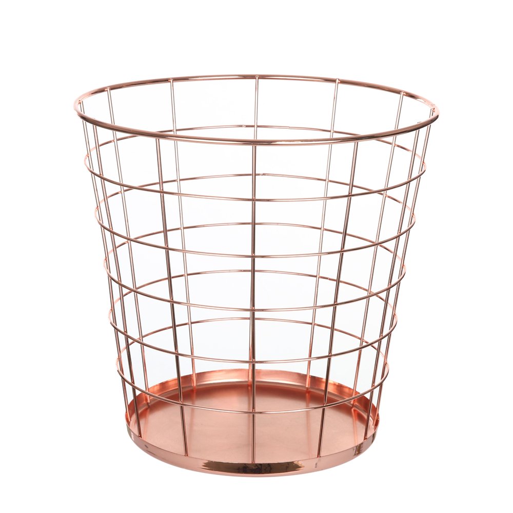 Mainstays 3 Gallon Rose Gold Wire Wastebasket