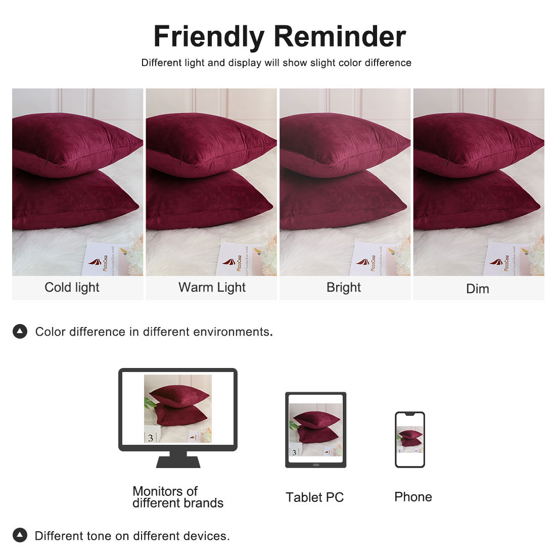 Unique Bargains 2-Pack Solid Velvet Decorative Throw Pillow Covers Burgundy 16"x16"