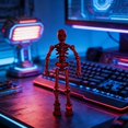 thumbnail image 4 of Articulated Skeleton Poseable Desktop Sculpture with Movable Joints for Collectors, 4 of 4