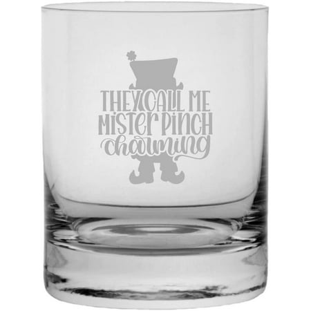 

Mister Pinch Charming St Patrick s Day Etched 10.25oz Crystal Rocks Whisky Glass