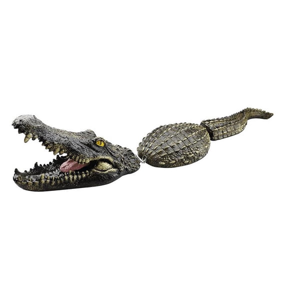 LEARNEVE Artificial Fake Crocodile Alligator Head Floating Decoy Resin Garden Decor B1