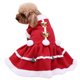thumbnail image 1 of Falda de Navidad roja para mascotas con campana de bola de pelo de lazo grueso de terciopelo de doble cara, 1 of 6
