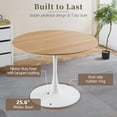 thumbnail image 6 of Miniyam 42" Round Pedestal Dining Table for 4-6, Small Kitchen Table with Wood Top, Oak, 6 of 8
