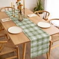 thumbnail image 3 of Table Runner 48 Inches Long for Kitchen Dining, Sage Green Plaid Dresser Scarf Farmhouse, Dining Table Decorations for Wedding/Parties, Modern Art Checkered Farmhouse 13 x 48 In, 3 of 8