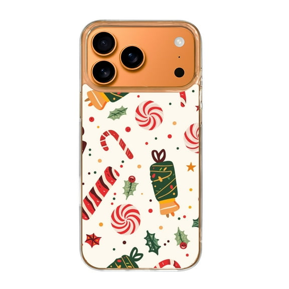 Case For Apple iPhone Air / 17 Pro / 17 Pro Max Series Case, Slim Thin Transparent Flexible Clear TPU Shockproof Phone Case For iPhone 17 Series, Christmas Candy Pattern