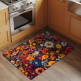thumbnail image 2 of Red Orange Floral Area&nbsp;Rug 2x3ft Spring Flower Green Leaf Plant Farm Watercolor Non-Slip&nbsp;Washable Square&nbsp;Rugs Soft Felt Indoor Floor Mat for Bedroom Kitchen Living Room Bathroom, 2 of 9