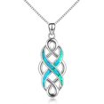 thumbnail image 1 of Collar con colgante de ópalo creado con nudo celta irlandés Yashi plata de ley 18 pulgadas, 1 of 4