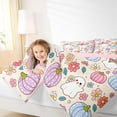 thumbnail image 4 of Manfei Funny Ghosts Flowers 7-Piece Twin Bedding,Happy Halloween Bedding Comforter Set,Pink,Pink Reversible, 4 of 7