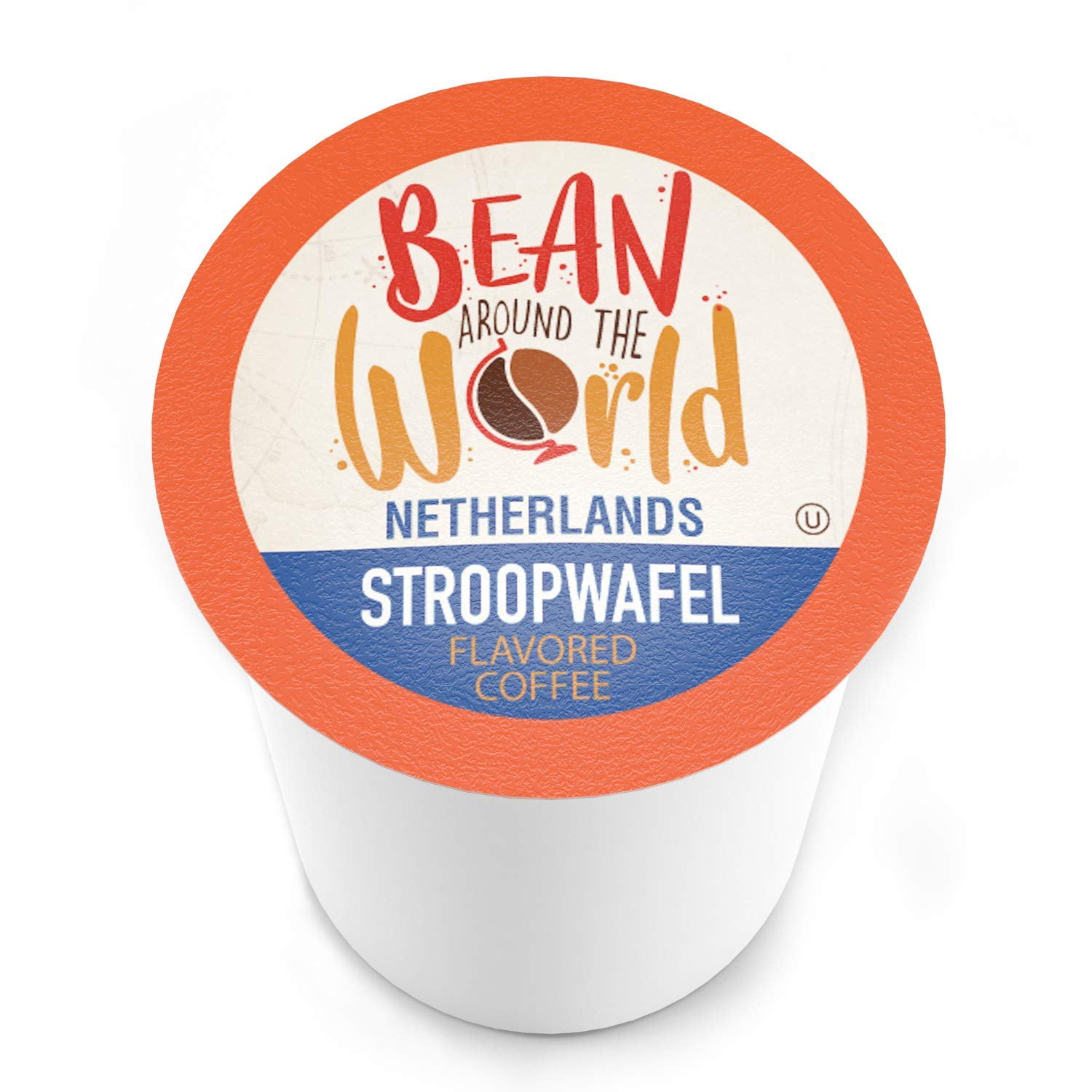 Bean Around the World Stroopwafel Flavored Coffee Pods 100% Arabica Coffee Beans, 40-Pack