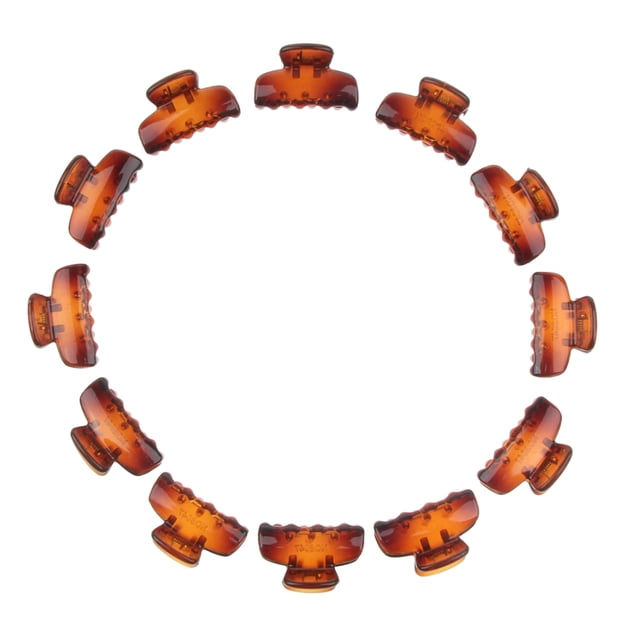 12 / Paquete Resina Accesorios de peinado para mujeres niñas café Colcomx mini pinzas para el cabello para niñas