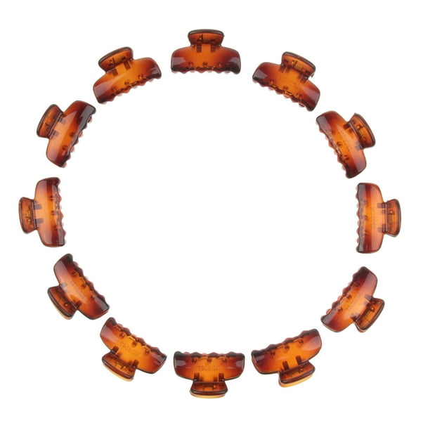 12 / paquete de resina mini garra de agarre del pelo clip de pulpo araña mandíbula pelo abrazadera café Sunnimix mini pinzas para el cabello para niñas