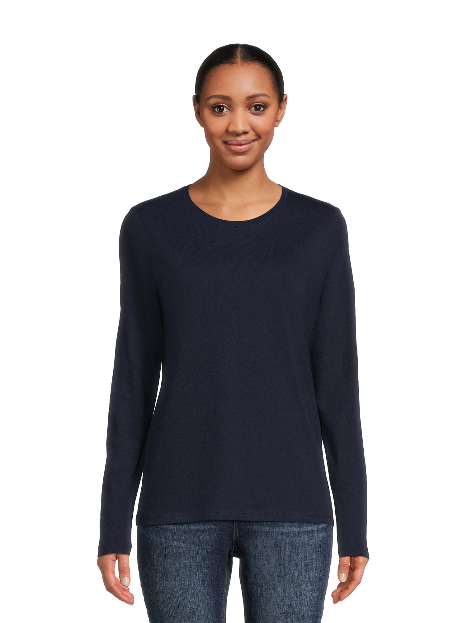 Time and Tru Women's Long Sleeve T-Shirt (3 Pack)