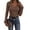 Brown, variant on Fall Blouses for Women V Neck Long Sleeve Polka Dot Top Ribbed Slim Fit Shirts 2026 Trendy Casual Tops