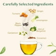 thumbnail image 3 of VAHDAM, Turmeric Spice Herbal Tea Bags (100 Pyramid Tea Bags) | Caffeine Free, Non GMO & Gluten Free | Turmeric Ginger Tisane with Cardamom, Cinnamon, Lemongrass & Black Pepper, 3 of 10