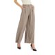 thumbnail image 1 of Pantalones Palazzo Largos de Pierna e Informales de Cintura Alta para Mujer, Talla Regular Caqui XXL, 1 of 8