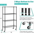 thumbnail image 3 of XF XINFENG 4-Tier Storage Shelves Organizer with Wheels NSF Wire Shelving Rack Adjustable Metal Shelves for Pantry Kitchen (36" L x 14" W x 62" H,Black), 3 of 8