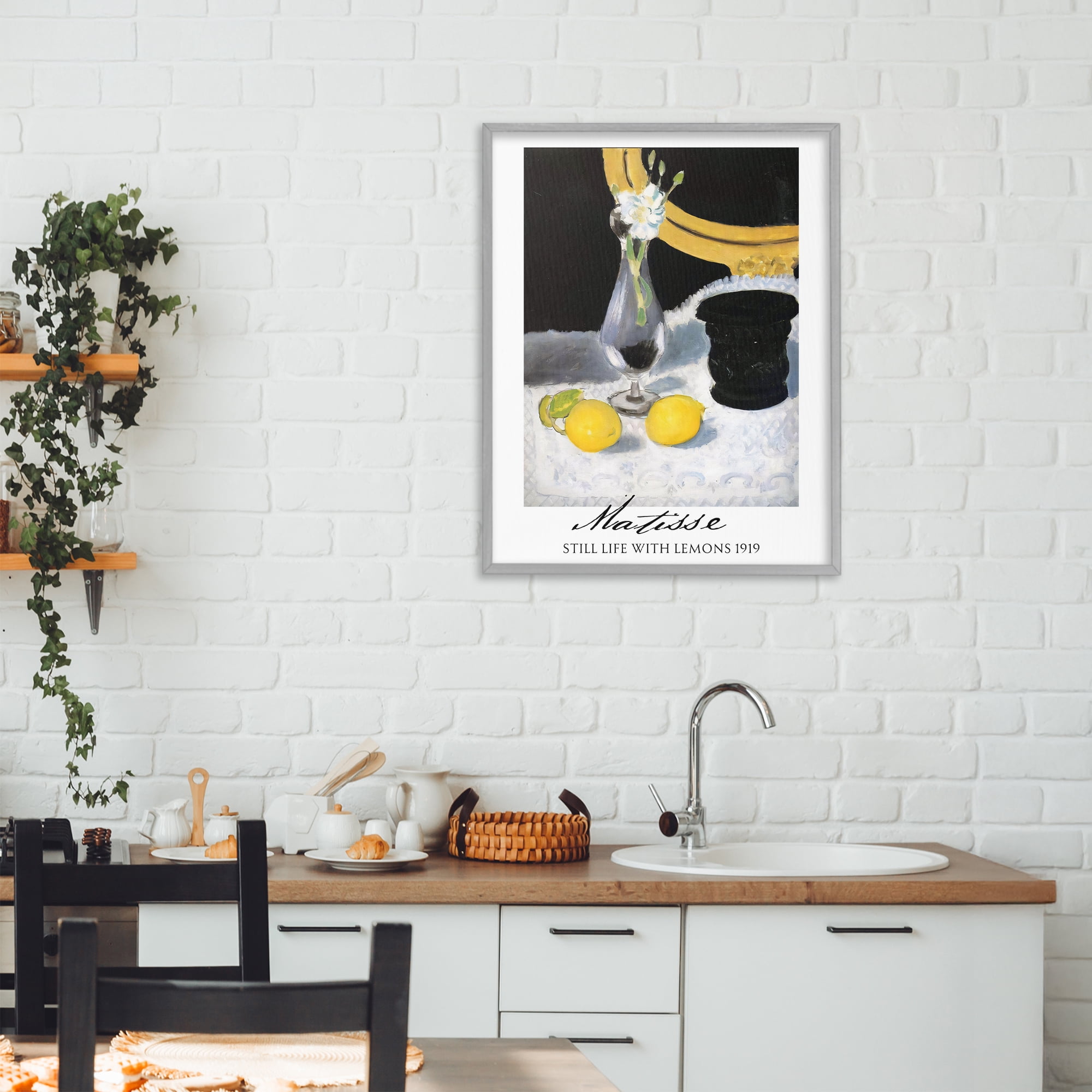 Stupell Industries Matisse Still Life Lemons Gray Framed Giclee Art, design by Vintage Hustle