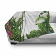 thumbnail image 3 of Plant Soft Flannel Fleece Throw Blanket, Hand Drawn Illustration of Tropical Plants with Assorted Colors Exotic Shrub, Cozy Plush for Indoor and Outdoor Use, 60" x 80", Green Multicolor, by Ambesonne, 3 of 6