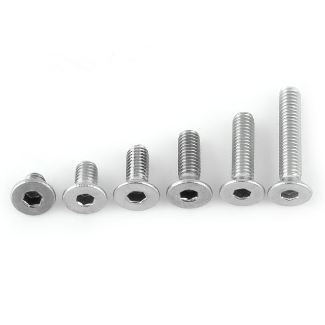 LHCER Fastener,300pcs M3 Hex Socket Flat Head Stainless Steel SS304 Screw Bolt Assortment In Box,Machine Screws