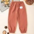 thumbnail image 2 of Bjutir Toddler Boys Pants Fall Winter Solid Color Comfortable Waist Kids Warm Long Pants Pink Size 4-5 Years, 2 of 4