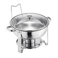 thumbnail image 6 of Chafing Dish Set 2 Pack, 5 Qt Round Buffet Server - Stainless Steel Food Warmer for Catering, Parties, Weddings - Silver Finish, Full Size, 6 of 6