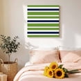 thumbnail image 4 of Canvas Wall Art Green Navy Canvas Art Print Blue White Geometric Stripes Pictures Wall Decor for Living Room Bedroom Artwork Decorations Stretched Framed Ready to Hang 8"x8", 4 of 9