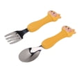 thumbnail image 1 of 2 Pcs Toddler Utensils, Stainless Steel Flatware Fork Spoon Kids Silverware Set With Comfortable Handle Toddler Training Spoon Cartoon Fork Cutlery Set For Kids Safe Dining, 1 of 8